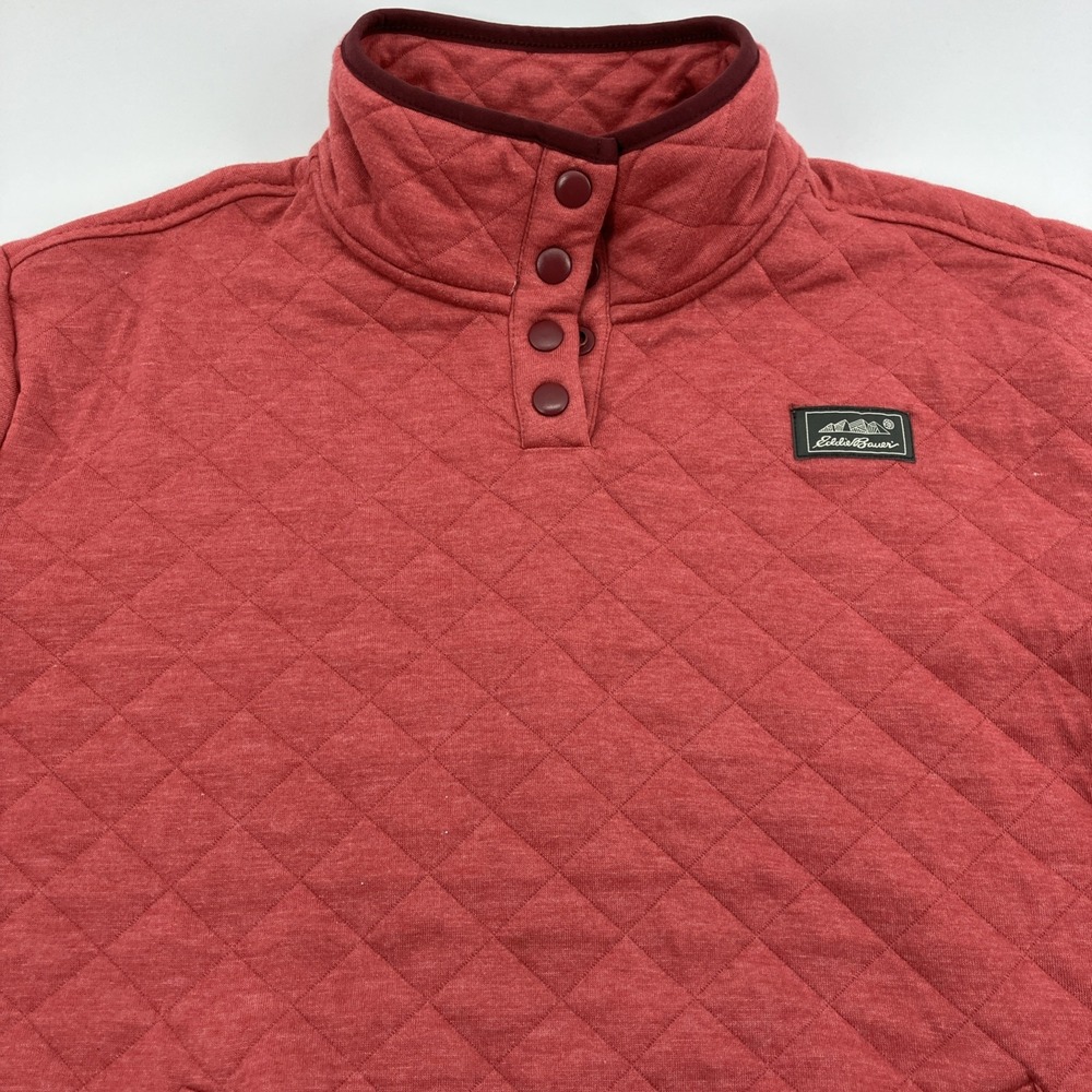 Eddie Bauer Women's Quilted Pullover Shirt Jacket Pockets Mauve Color Medium